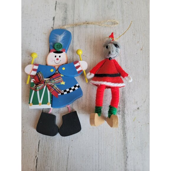 Unique vintage mouse Santa Claus soldier ornament Xmas set - Picture 1 of 8